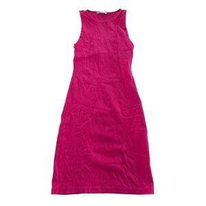 Zara Dress Womens Small Pink Bodycon Fitted Tank Mini Casual Summer Barbiecore